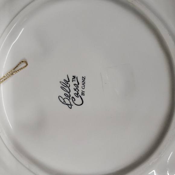 Ganz Bella Casa Ceramic Fruit Design Plate, Pears on Green Trimmed Pl… - Picture 4 of 5